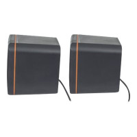 Produktbild för Manhattan 2600 Series Speaker System, Small Size, Big Sound, Two Speakers, Stereo, USB power, Output: 2x 3W, 3.5mm plug for sound, In-Line volume control, Cable 0.9m, Black, Three Year Warranty, Box - högtalare - för persondator