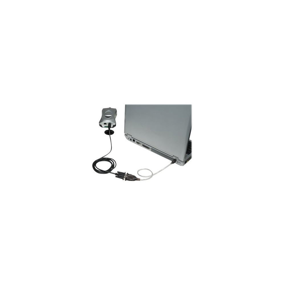 Produktbild för Manhattan USB-A to Serial Converter cable, 45cm, Male to Male, Serial/RS232/COM/DB9, Prolific PL-2303RA Chip, Black/Silver cable, Three Year Warranty, Polybag - seriell adapter - USB - RS-232 x 1