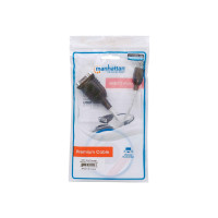 Produktbild för Manhattan USB-A to Serial Converter cable, 45cm, Male to Male, Serial/RS232/COM/DB9, Prolific PL-2303RA Chip, Black/Silver cable, Three Year Warranty, Polybag - seriell adapter - USB - RS-232 x 1