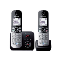 Produktbild för Panasonic KX-TG6822 - trådlös telefon - svarssysten med nummerpresentation + 1 extra handuppsättning