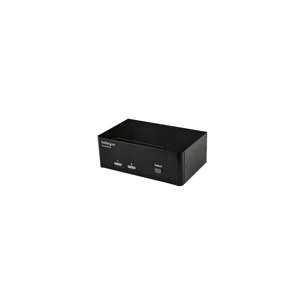 Produktbild för Startech DisplayPort KVM-switch med 2 portar för dubbla skärmar - 4K 60 Hz - omkopplare för tangentbord/video/mus/ljud/USB - 2 portar