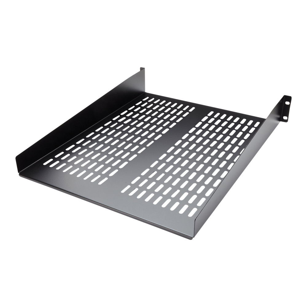 Produktbild för StarTech.com 1U Server Rack Shelf, 2U 22in Universal Fixed Vented Network Rack Shelf/Cantilever Tray for 19" AV/Data/Network Equipment Enclosure w/Cage Nuts & Screws, 50lbs Weight Cap. - 2U Network Rack Shelf (CABSHELF22V) - hylla för rack - 2U