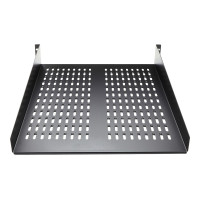 Produktbild för StarTech.com 1U Server Rack Shelf, 2U 22in Universal Fixed Vented Network Rack Shelf/Cantilever Tray for 19" AV/Data/Network Equipment Enclosure w/Cage Nuts & Screws, 50lbs Weight Cap. - 2U Network Rack Shelf (CABSHELF22V) - hylla för rack - 2U