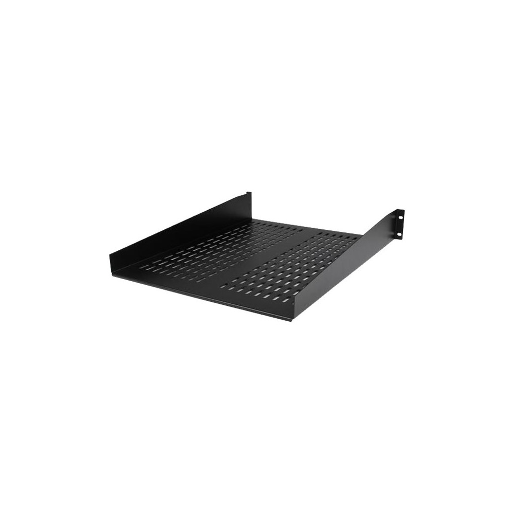Produktbild för StarTech.com 1U Server Rack Shelf, 2U 22in Universal Fixed Vented Network Rack Shelf/Cantilever Tray for 19" AV/Data/Network Equipment Enclosure w/Cage Nuts & Screws, 50lbs Weight Cap. - 2U Network Rack Shelf (CABSHELF22V) - hylla för rack - 2U