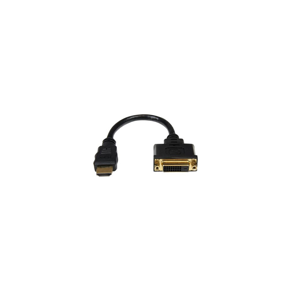 Produktbild för StarTech.com 20 cm HDMI till DVI-D-videokabeladapter - HDMI-hane till DVI-hona - videokort - HDMI / DVI - 20.32 cm
