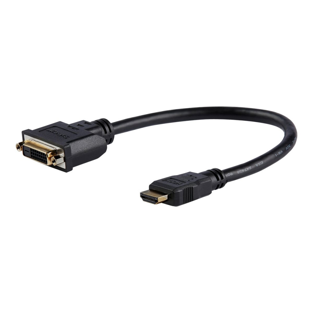 Produktbild för StarTech.com 20 cm HDMI till DVI-D-videokabeladapter - HDMI-hane till DVI-hona - videokort - HDMI / DVI - 20.32 cm
