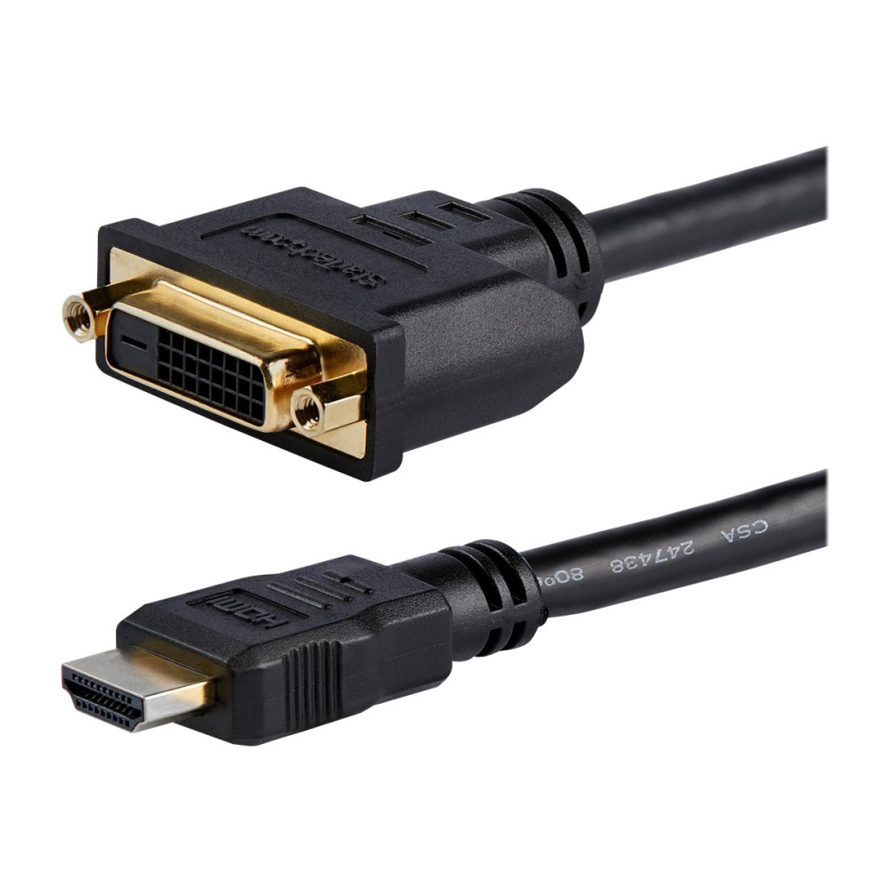 Produktbild för StarTech.com 20 cm HDMI till DVI-D-videokabeladapter - HDMI-hane till DVI-hona - videokort - HDMI / DVI - 20.32 cm