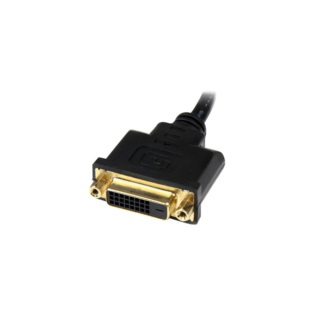 Produktbild för StarTech.com 20 cm HDMI till DVI-D-videokabeladapter - HDMI-hane till DVI-hona - videokort - HDMI / DVI - 20.32 cm