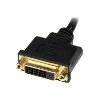 Produktbild för StarTech.com 20 cm HDMI till DVI-D-videokabeladapter - HDMI-hane till DVI-hona - videokort - HDMI / DVI - 20.32 cm