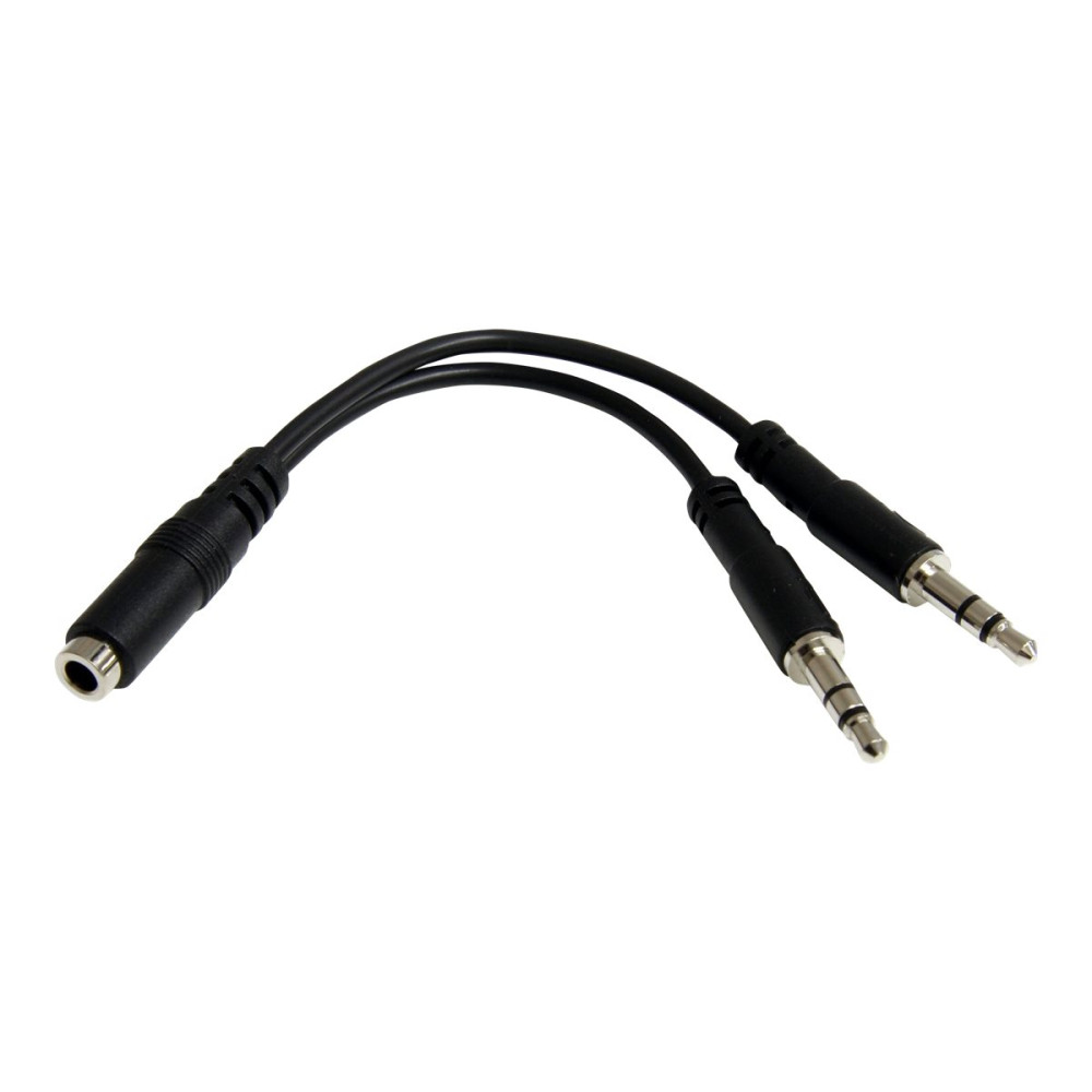 Produktbild för StarTech.com 3,5 mm 4-polig till 2x 3-polig 3,5 mm headsetsplitteradapter – F/M - headset-delare