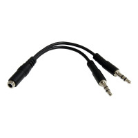Produktbild för StarTech.com 3,5 mm 4-polig till 2x 3-polig 3,5 mm headsetsplitteradapter – F/M - headset-delare