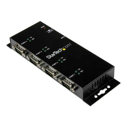 StarTech.com StarTech.com USB till DB9 RS232 seriell adapterhubb med 4 portar - Industriell DIN Rail och väggmonterbar - seriell adapter - USB 2.0 - RS-232 x 4
