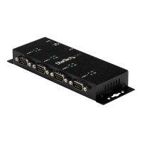 Produktbild för StarTech.com USB till DB9 RS232 seriell adapterhubb med 4 portar - Industriell DIN Rail och väggmonterbar - seriell adapter - USB 2.0 - RS-232 x 4