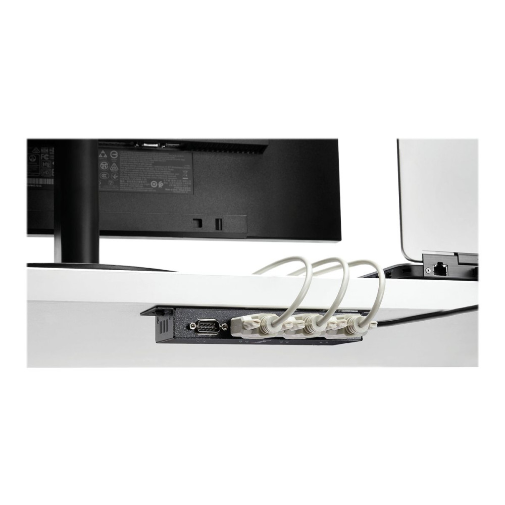 Produktbild för StarTech.com USB till DB9 RS232 seriell adapterhubb med 4 portar - Industriell DIN Rail och väggmonterbar - seriell adapter - USB 2.0 - RS-232 x 4