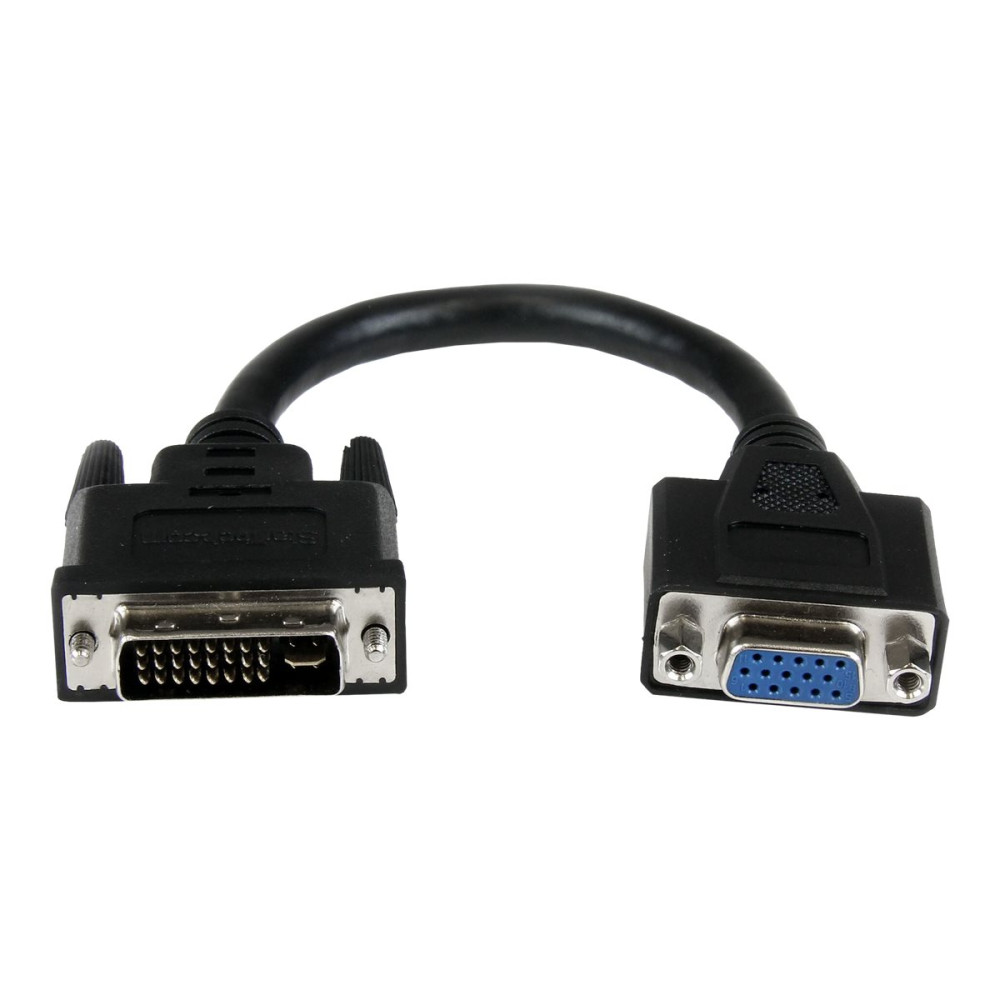 Produktbild för StarTech.com 8in DVI to VGA Cable Adapter - DVI-I Male to VGA Female Dongle Adapter (DVIVGAMF8IN) - VGA-adapter - 20 cm