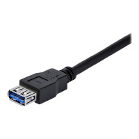 Produktbild för StarTech.com 1m Black SuperSpeed USB 3.0 Extension Cable A to A - Male to Female USB 3 Extension Cable Cord 1 m (USB3SEXT1MBK) - USB-förlängningskabel - USB typ A till USB typ A - 1 m