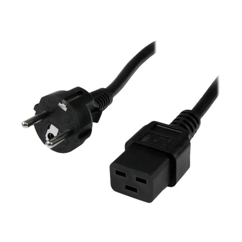 StarTech.com StarTech.com 2 m nätsladd för dator, 16AWG, EU Schuko till C19, 16 A 250 V, svart ersättningsnätsladd, nätsladd för skrivare, strömförsörjningskabel för dator, nätsladd för bildskärm - UL-listad - strömkabel - IEC 60320 C19 till power CEE 7/7 - 2 m