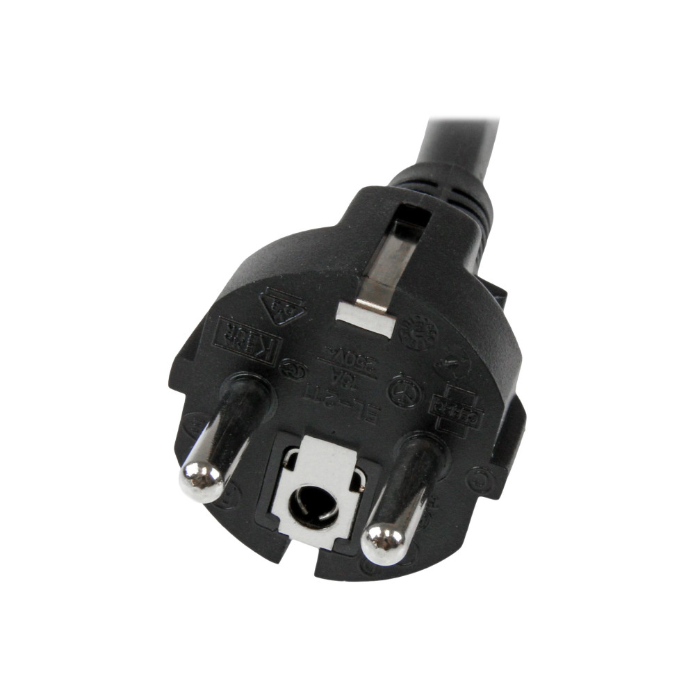 Produktbild för StarTech.com 2 m nätsladd för dator, 16AWG, EU Schuko till C19, 16 A 250 V, svart ersättningsnätsladd, nätsladd för skrivare, strömförsörjningskabel för dator, nätsladd för bildskärm - UL-listad - strömkabel - IEC 60320 C19 till power CEE 7/7 - 2 m
