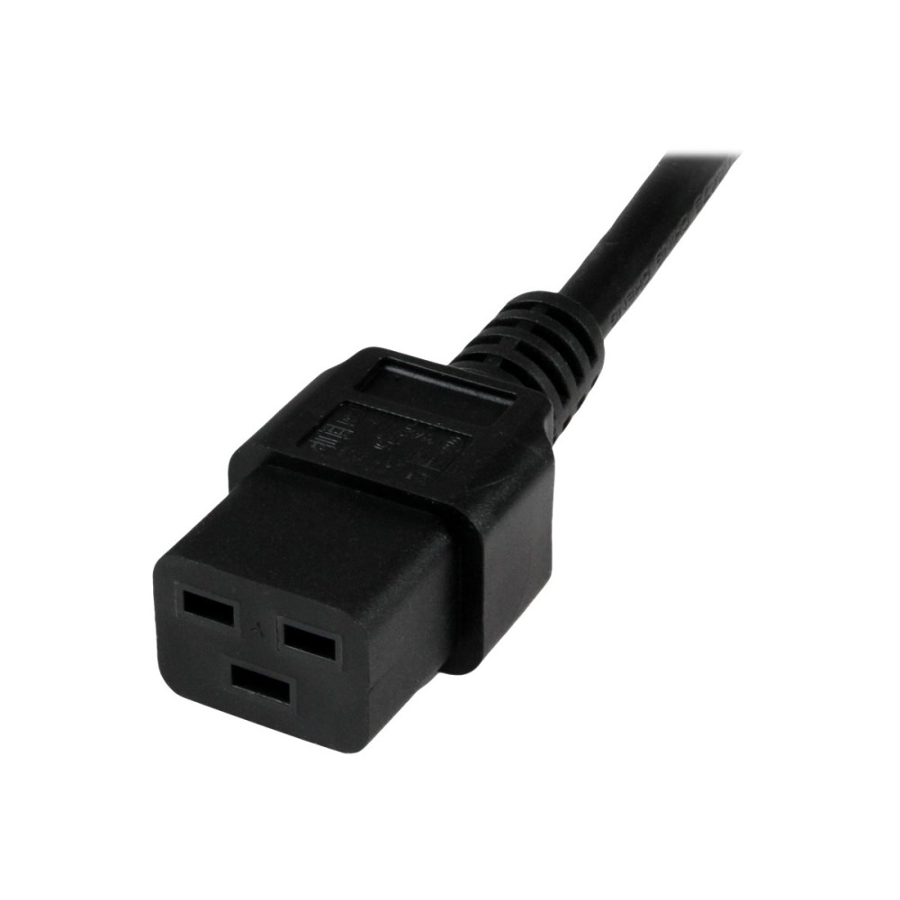 Produktbild för StarTech.com 2 m nätsladd för dator, 16AWG, EU Schuko till C19, 16 A 250 V, svart ersättningsnätsladd, nätsladd för skrivare, strömförsörjningskabel för dator, nätsladd för bildskärm - UL-listad - strömkabel - IEC 60320 C19 till power CEE 7/7 - 2 m