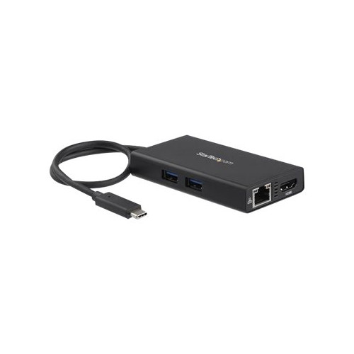 StarTech.com Startech USB-C-multiportadapter med 4K HDMI - 2 USB-A-portar - 60 W PD - Svart - videokort - HDMI / USB - TAA-kompatibel - 9.6 cm