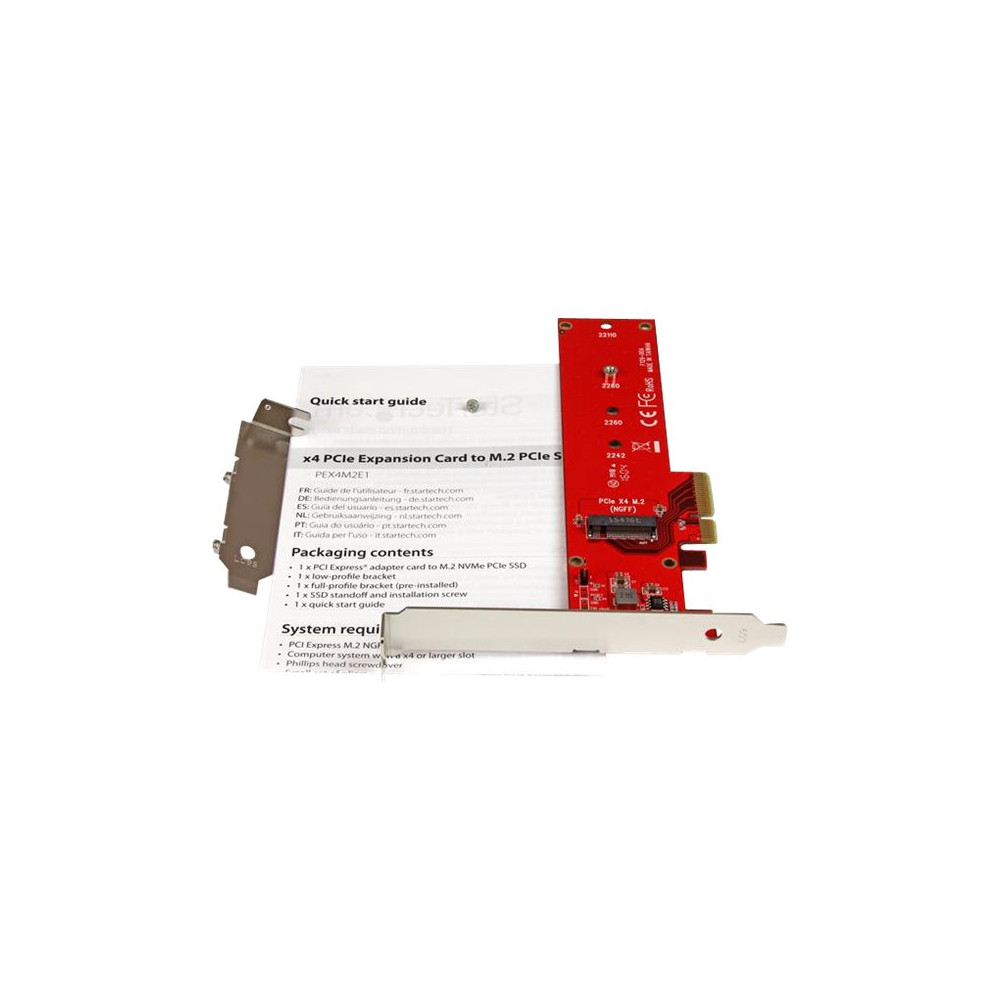 Produktbild för Startech x4 PCI Express 3.0 till M.2 PCIe NVMe SSD Adapter - gränssnittsadapter - M.2 Card - PCIe x4