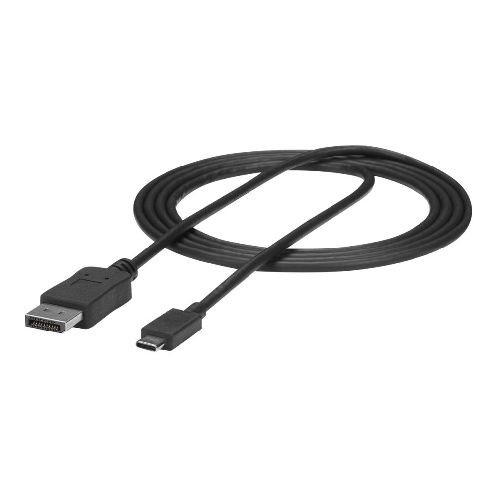 Produktbild för StarTech 6ft/1.8m USB C to DisplayPort 1.2 Cable 4K 60Hz, USB-C to DisplayPort Adapter Cable HBR2, USB Type-C DP Alt Mode to DP Monitor Video Cable, Works with Thunderbolt 3, Black - USB-C Male to DP Male - DisplayPort-kabel - USB-C till DisplayPort - 1.8