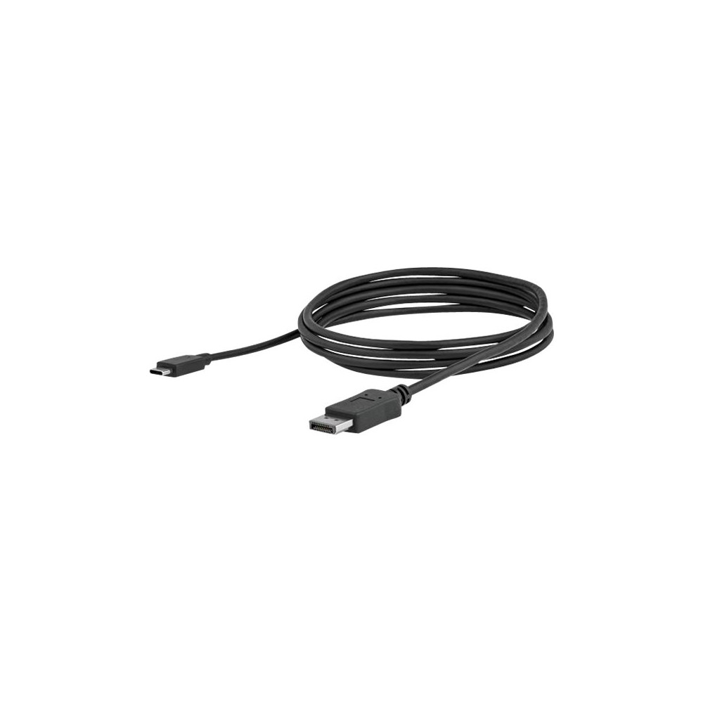Produktbild för StarTech 6ft/1.8m USB C to DisplayPort 1.2 Cable 4K 60Hz, USB-C to DisplayPort Adapter Cable HBR2, USB Type-C DP Alt Mode to DP Monitor Video Cable, Works with Thunderbolt 3, Black - USB-C Male to DP Male - DisplayPort-kabel - USB-C till DisplayPort - 1.8