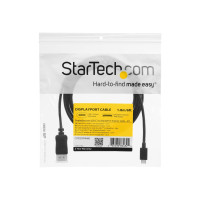 Produktbild för StarTech 6ft/1.8m USB C to DisplayPort 1.2 Cable 4K 60Hz, USB-C to DisplayPort Adapter Cable HBR2, USB Type-C DP Alt Mode to DP Monitor Video Cable, Works with Thunderbolt 3, Black - USB-C Male to DP Male - DisplayPort-kabel - USB-C till DisplayPort - 1.8