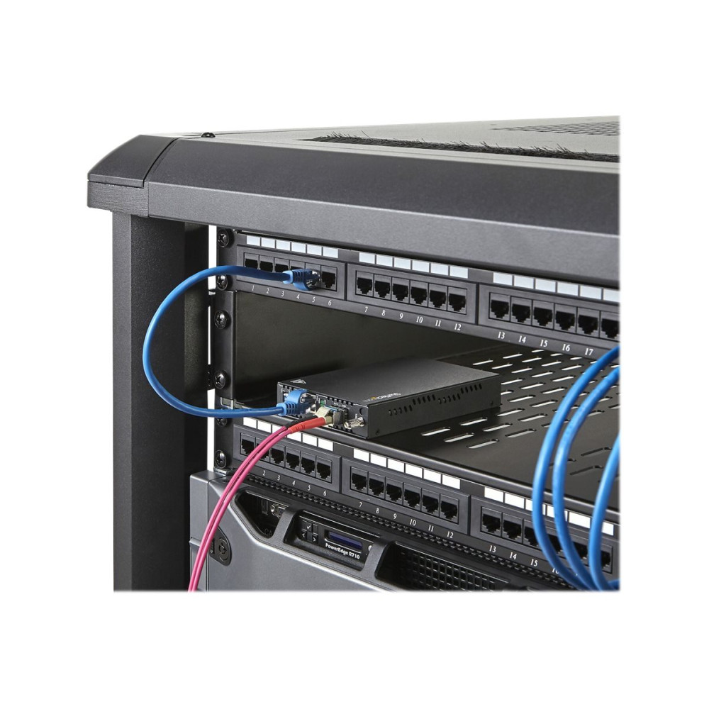 Produktbild för Startech Gigabit Ethernet koppar-till-fibermediaomvandlare - SM LC - 10 km - fibermediekonverterare - 10Mb LAN, 100Mb LAN, 1GbE
