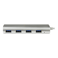 Produktbild för Startech Bärbar USB 3.0-hubb med 4 portar och inbyggd kabel - hubb - 4 portar