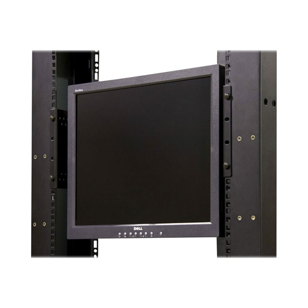 Produktbild för StarTech.com 4U Universal VESA LCD Monitor Mounting Bracket for 19-inch Rack or Cabinet - TAA Compliant - Cold-Pressed Steel Bracket (RKLCDBK) monteringssats - för LCD-display - svart