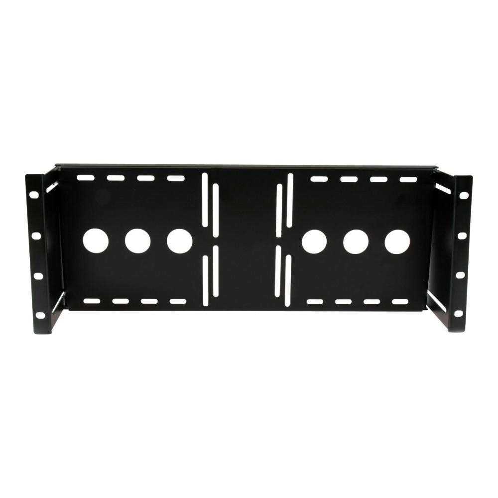 Produktbild för StarTech.com 4U Universal VESA LCD Monitor Mounting Bracket for 19-inch Rack or Cabinet - TAA Compliant - Cold-Pressed Steel Bracket (RKLCDBK) monteringssats - för LCD-display - svart