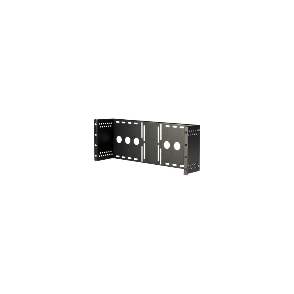 Produktbild för StarTech.com 4U Universal VESA LCD Monitor Mounting Bracket for 19-inch Rack or Cabinet - TAA Compliant - Cold-Pressed Steel Bracket (RKLCDBK) monteringssats - för LCD-display - svart