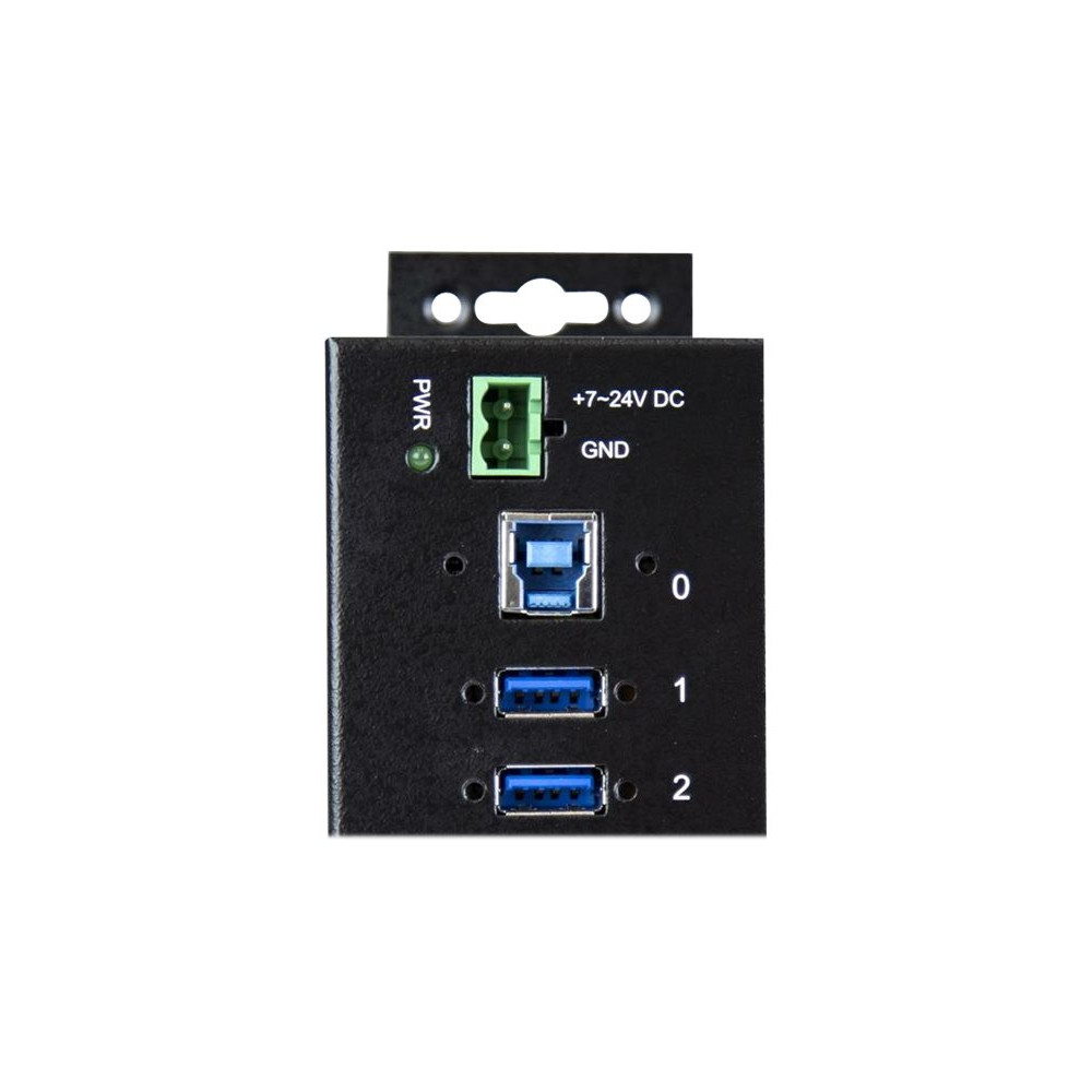 Produktbild för Startech USB 3.0-hubb med 10 portar - Industriell USB-A-hubb i metall med ESD- och överspänningsskydd - Monterbar på DIN-skena, vägg eller skrivbord - TAA-kompatibel USB-expansionshubb - hubb - 10 portar