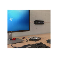 Produktbild för Startech USB 3.0-hubb med 10 portar - Industriell USB-A-hubb i metall med ESD- och överspänningsskydd - Monterbar på DIN-skena, vägg eller skrivbord - TAA-kompatibel USB-expansionshubb - hubb - 10 portar