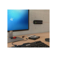 Produktbild för Startech USB 3.0-hubb med 10 portar - Industriell USB-A-hubb i metall med ESD- och överspänningsskydd - Monterbar på DIN-skena, vägg eller skrivbord - TAA-kompatibel USB-expansionshubb - hubb - 10 portar