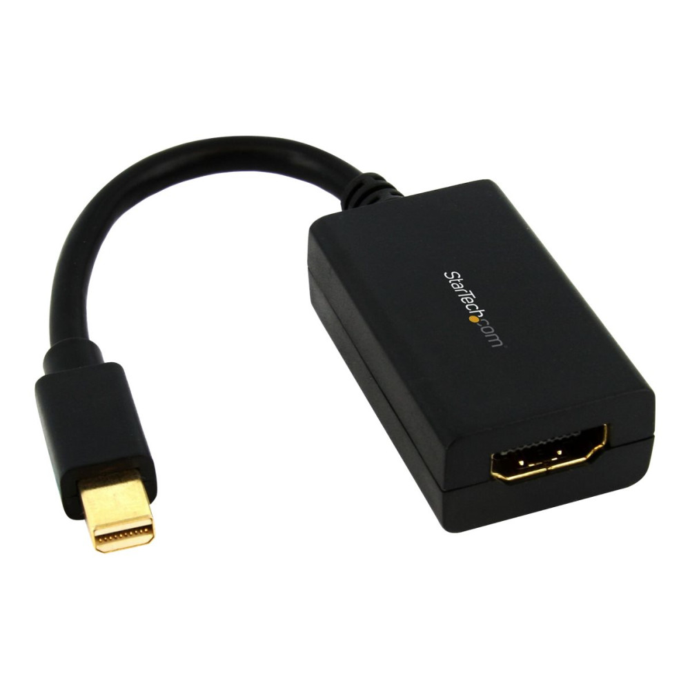 Produktbild för Startech Mini DisplayPort till HDMI-adapter - mDP till HDMI videokonverterare - 1080p - Mini DP eller Thunderbolt 1/2 Mac/PC till HDMI-skärm/monitor/TV - Passiv mDP 1.2 till HDMI adapterdongel - videokort - DisplayPort / HDMI - 76.2 mm