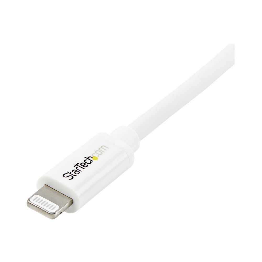 Produktbild för Startech 2 m USB till Lightning-kabel - Lång iPhone/iPad/iPod-laddningskabel - Lightning till USB-kabel - Apple MFi-certifierad - Vit - Lightning-kabel - Lightning / USB - 2 m