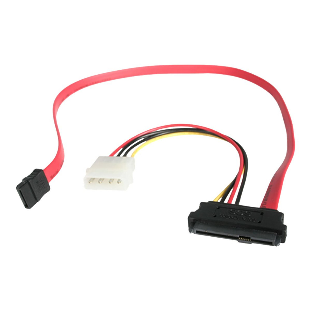 Produktbild för StarTech.com 18in SAS 29 Pin to SATA Cable with LP4 Power - 18in SAS 29 pin to SATA Cable - 18in SFF 8482 to SATA (SAS729PW18) - SATA/SAS-kabel - 46 cm