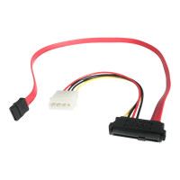 Produktbild för StarTech.com 18in SAS 29 Pin to SATA Cable with LP4 Power - 18in SAS 29 pin to SATA Cable - 18in SFF 8482 to SATA (SAS729PW18) - SATA/SAS-kabel - 46 cm