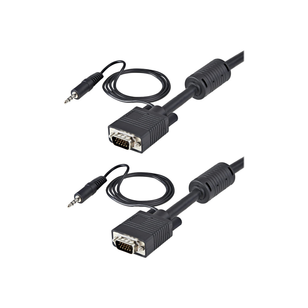 Produktbild för StarTech.com 5 m videokoaxialkabel med audio för VGA-skärm med hög upplösning HD15 M/M - VGA-kabel - 5 m