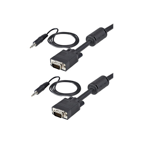 StarTech.com 5 m videokoaxialkabel med audio för VGA-skärm med hög upplösning HD15 M/M - VGA-kabel - 5 m - Bildkablar