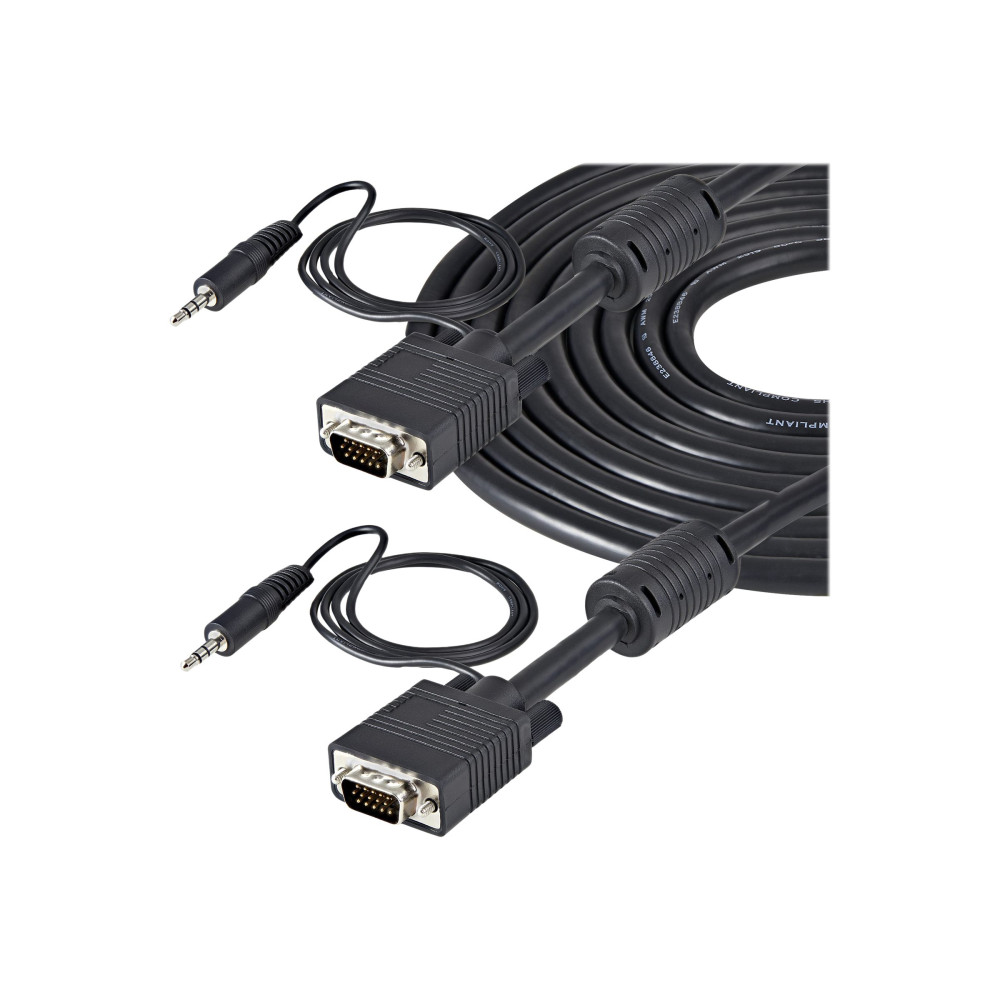 Produktbild för StarTech.com 5 m videokoaxialkabel med audio för VGA-skärm med hög upplösning HD15 M/M - VGA-kabel - 5 m