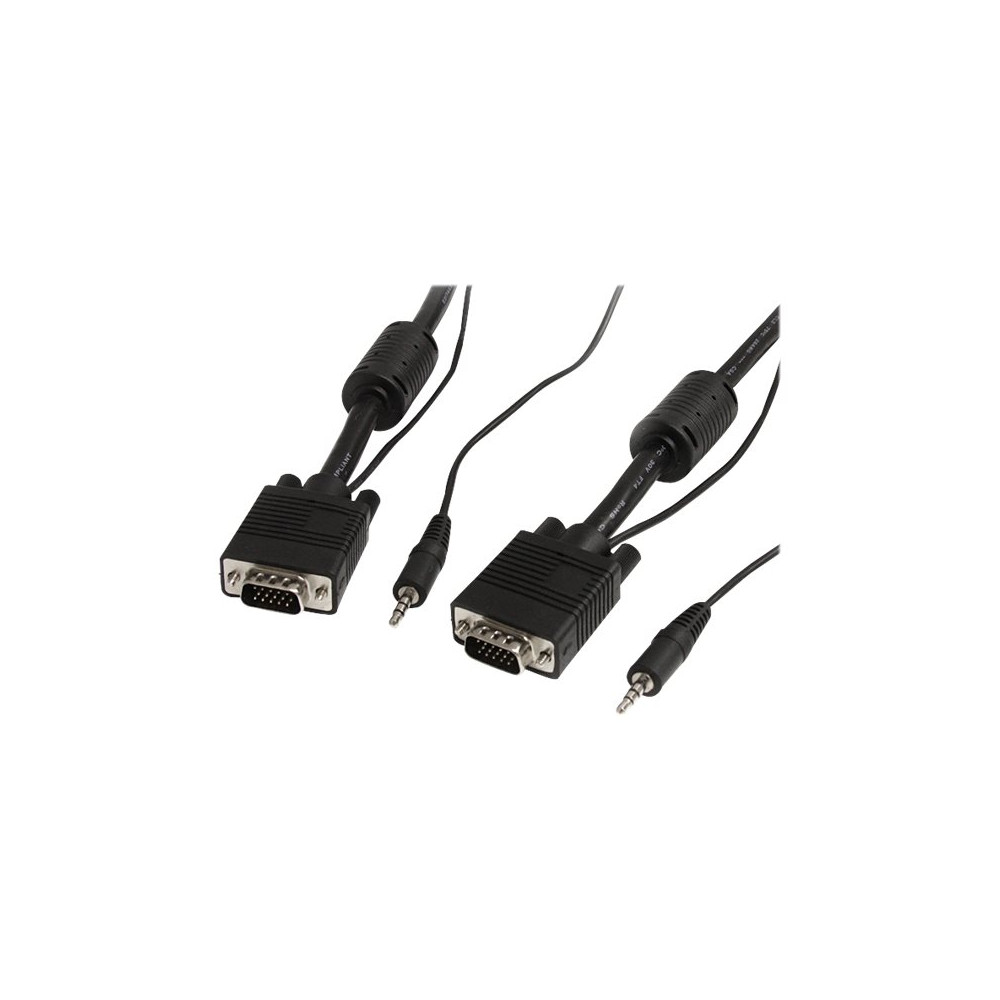 Produktbild för StarTech.com 5 m videokoaxialkabel med audio för VGA-skärm med hög upplösning HD15 M/M - VGA-kabel - 5 m