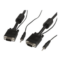 Produktbild för StarTech.com 5 m videokoaxialkabel med audio för VGA-skärm med hög upplösning HD15 M/M - VGA-kabel - 5 m