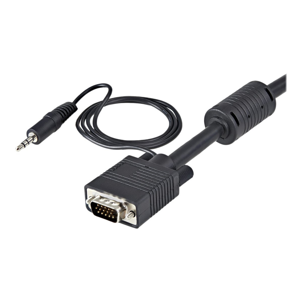 Produktbild för StarTech.com 5 m videokoaxialkabel med audio för VGA-skärm med hög upplösning HD15 M/M - VGA-kabel - 5 m