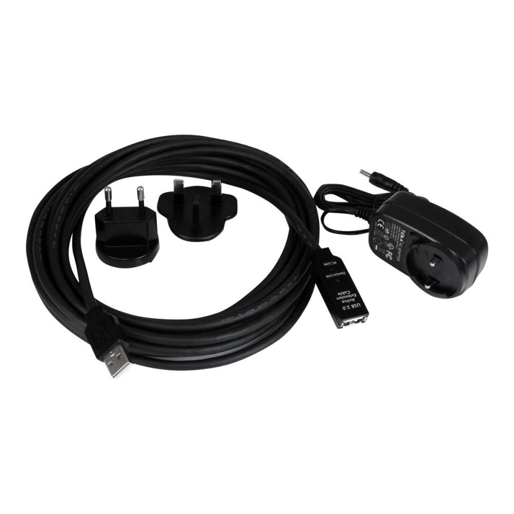 Produktbild för StarTech.com 5 m aktiv USB 2.0-förlängningskabel – M/F - USB-förlängningskabel - USB till USB - 5 m