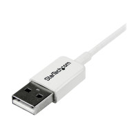 Produktbild för StarTech.com 2m White Micro USB Cable Cord - A to Micro B - Micro USB Charging Data Cable - USB 2.0 - 1x USB A Male, 1x USB Micro B Male (USBPAUB2MW) - USB-kabel - mikro-USB typ B till USB - 2 m