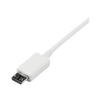 Produktbild för StarTech.com 2m White Micro USB Cable Cord - A to Micro B - Micro USB Charging Data Cable - USB 2.0 - 1x USB A Male, 1x USB Micro B Male (USBPAUB2MW) - USB-kabel - mikro-USB typ B till USB - 2 m