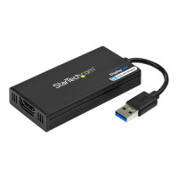 Produktbild för Startech USB 3.0 till HDMI-adapter - 4K 30Hz Ultra HD - DisplayLink-certifierad - USB Type-A till HDMI-skärmadapteromvandlare för bildskärm - Externt video- och grafikkort - Mac och Windows - adapterkabel - HDMI / USB - TAA-kompatibel - 20 cm